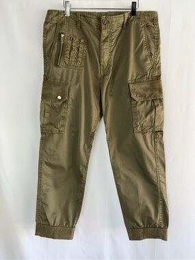 Diesel Men's Olive Cargo Pants with Zip Pocket